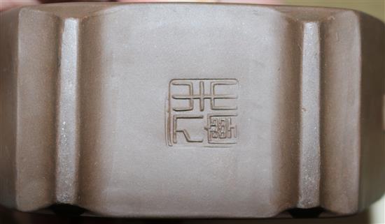 7 Yixing pottery teapots, cup and 2 Japanese iron teapots